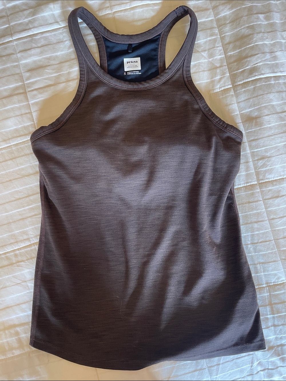 Prana Brown Racerback Tank Top with Built In Bra